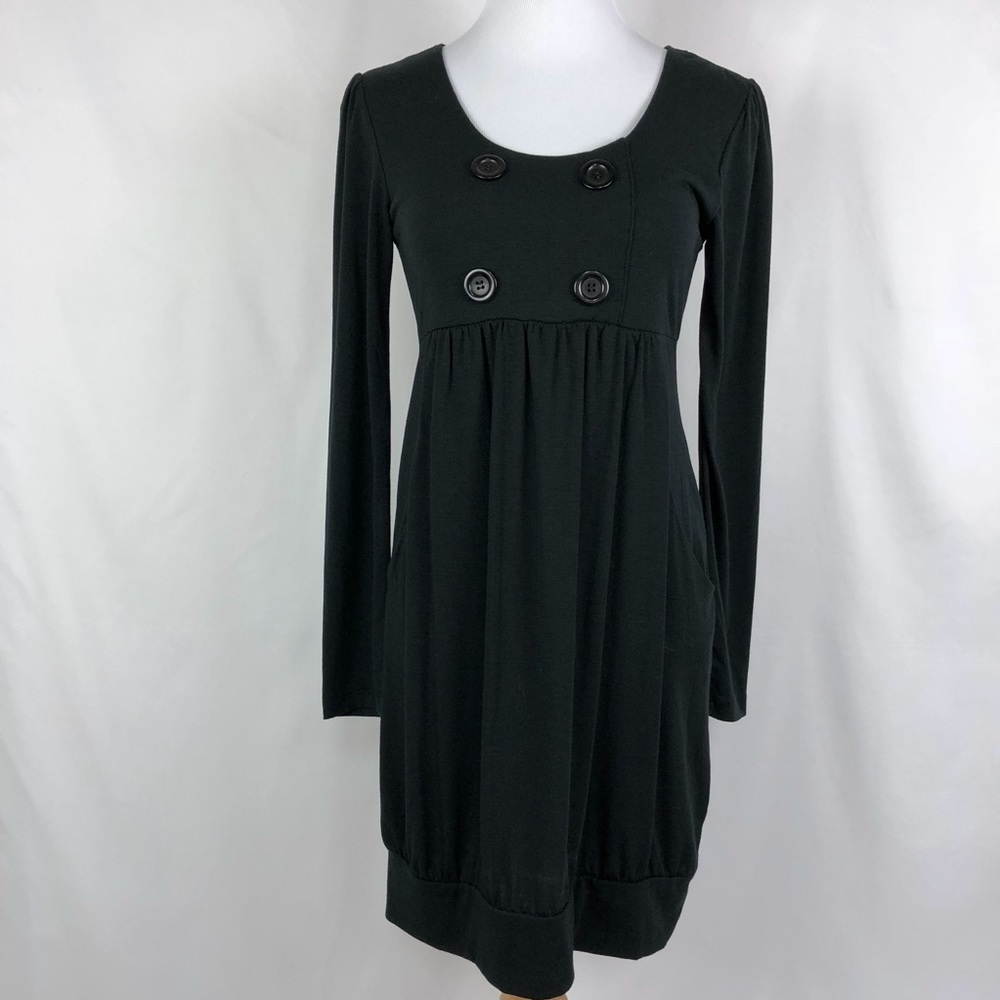 Black dress with buttons detail